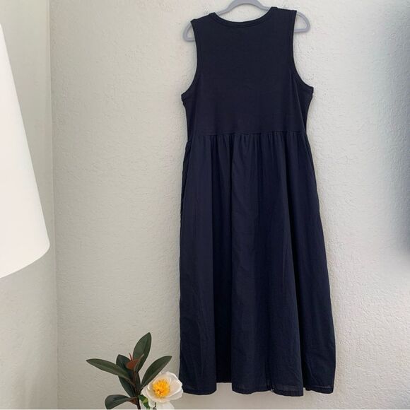 Chico’s Travelers Maxi Dress Slitky Stretch Slide Slit Navy Pockets Size 3/16 - Picture 2 of 7